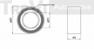 TREVI AUTOMOTIVE wb2180 -  Комплект подшипника ступицы колеса